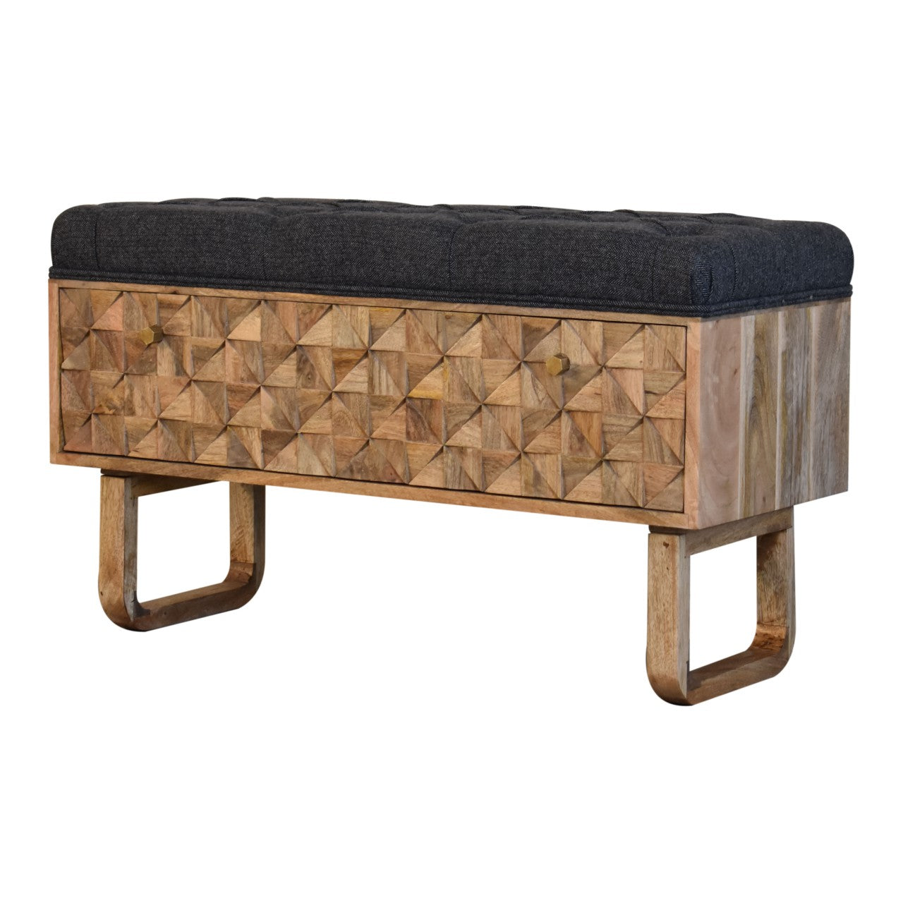 'U' Black Tweed Diamond Bench