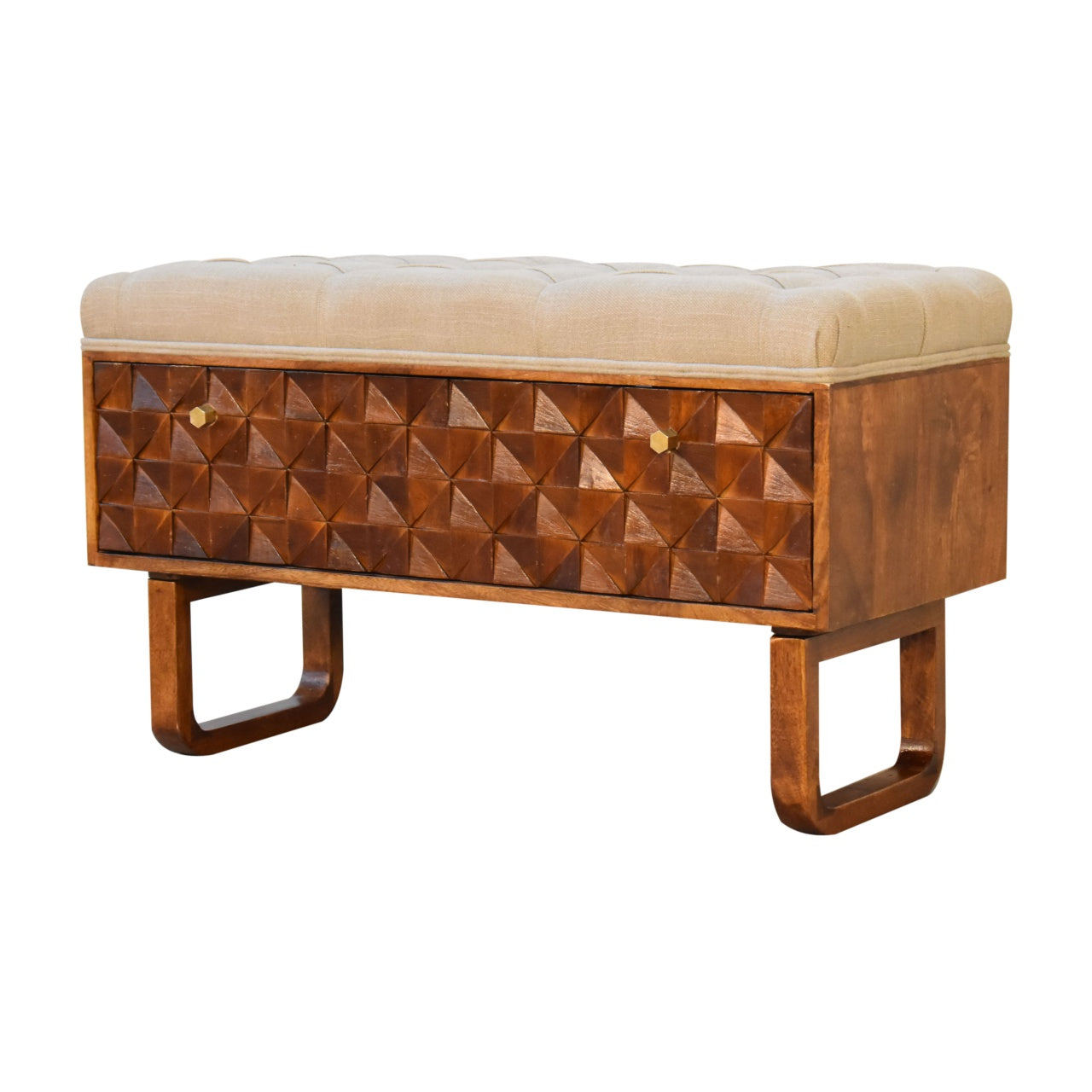 'U' Chestnut Diamond Bench