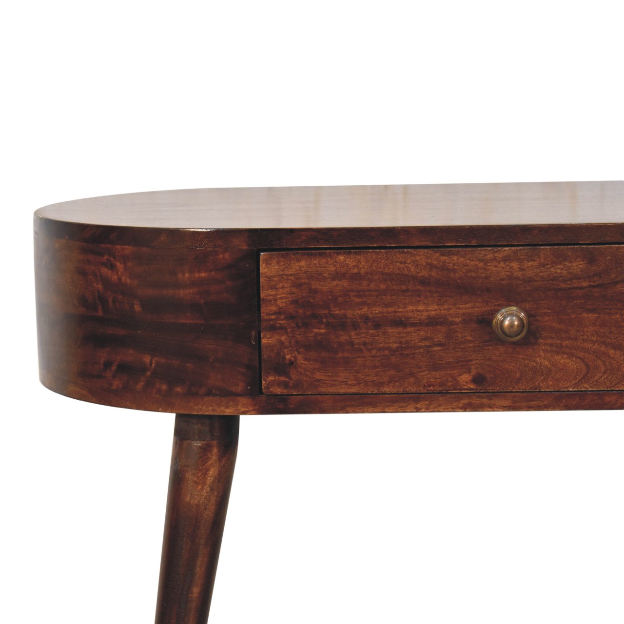 California Walnut Rounded Small Console Table
