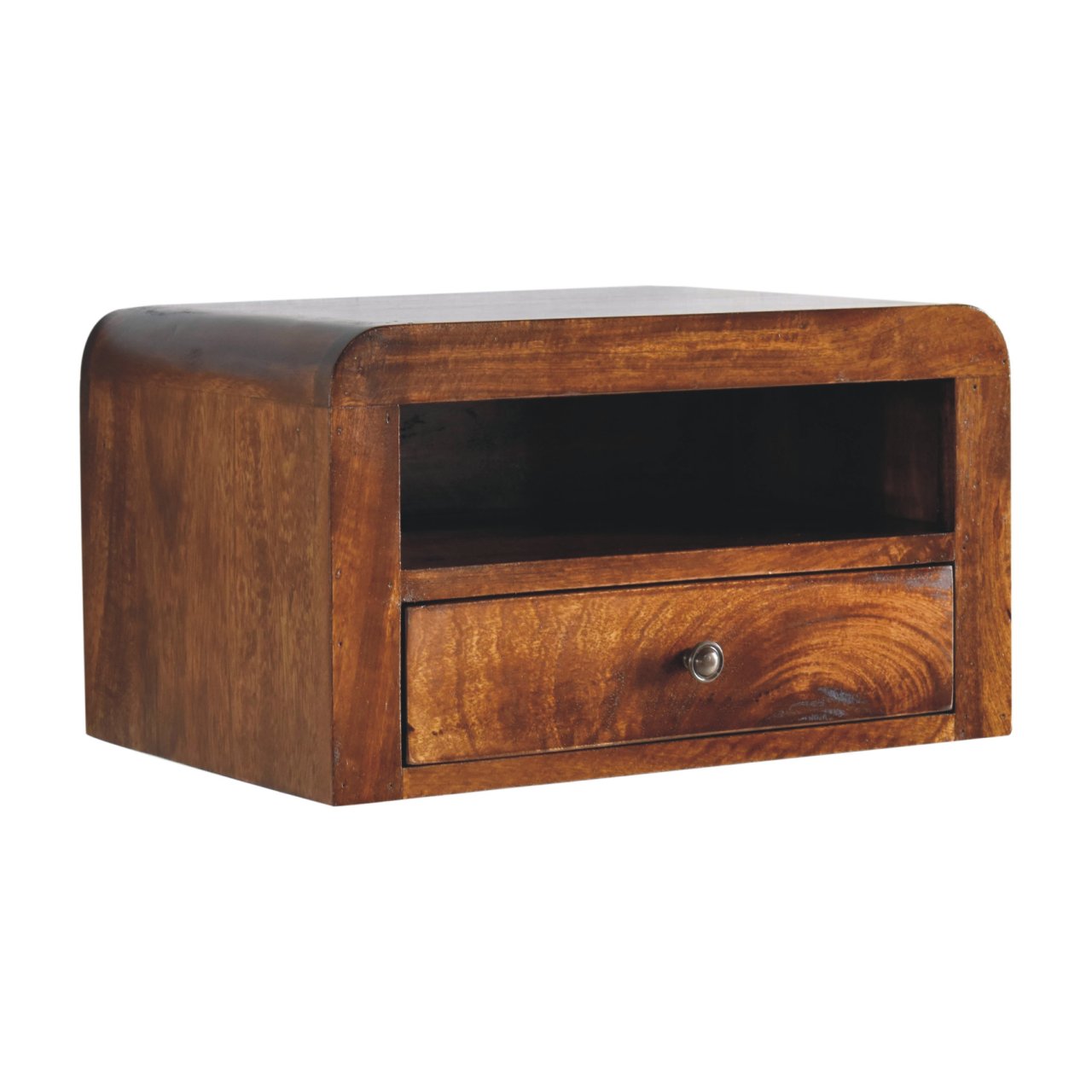 Chunky Chestnut 1 Drawer Wall Mounted Nightstand