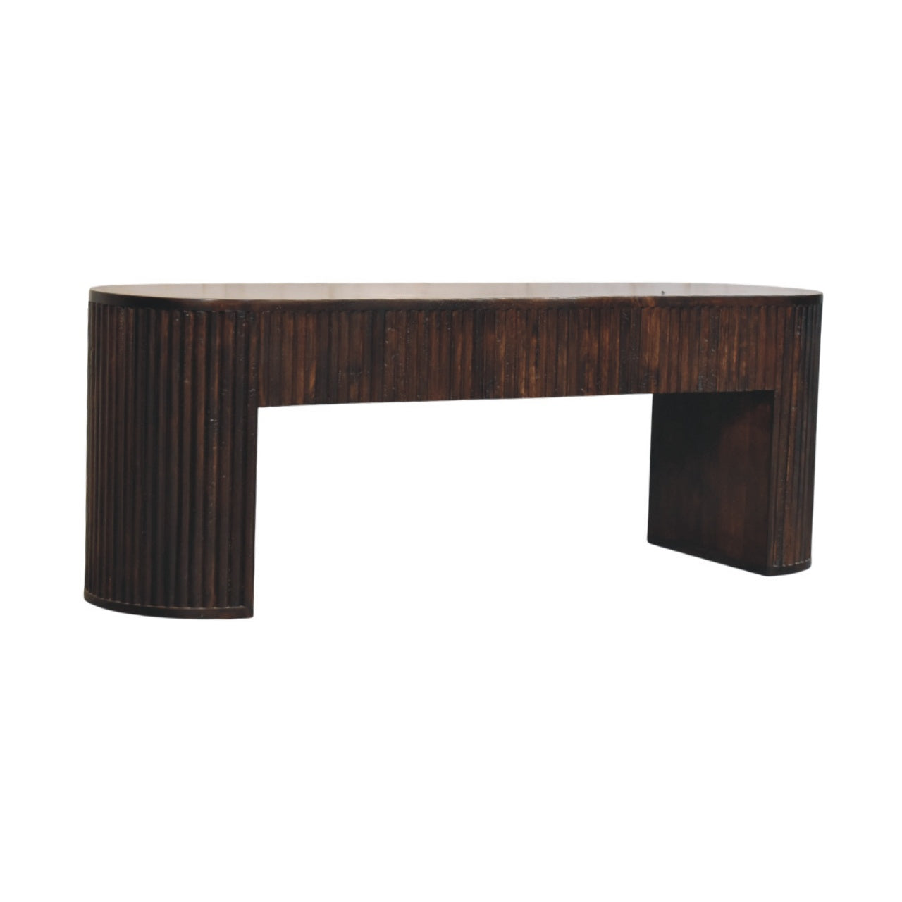 Velvet Mocha Fluted Bench