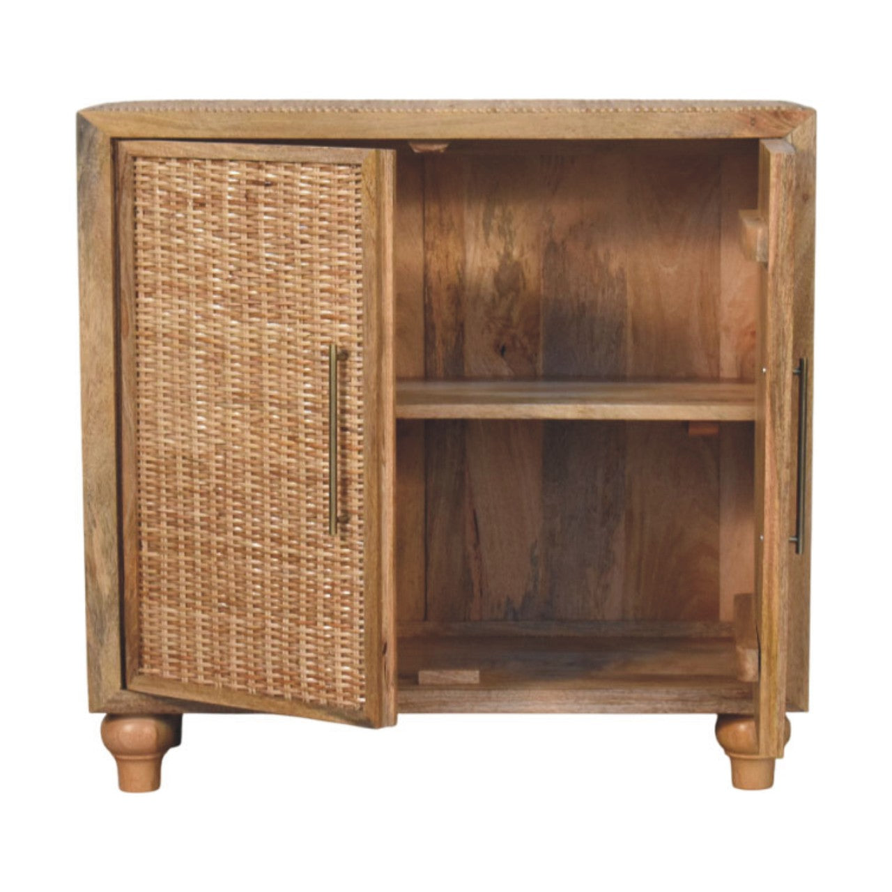 Rattan Oak 2-Door Cabinet