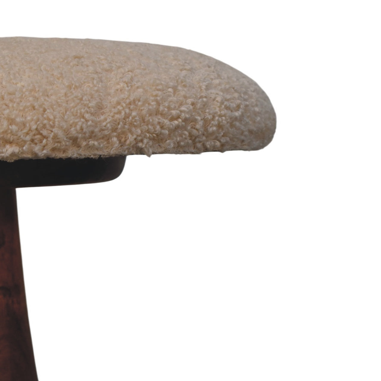 Boucle Teak Accent Stool