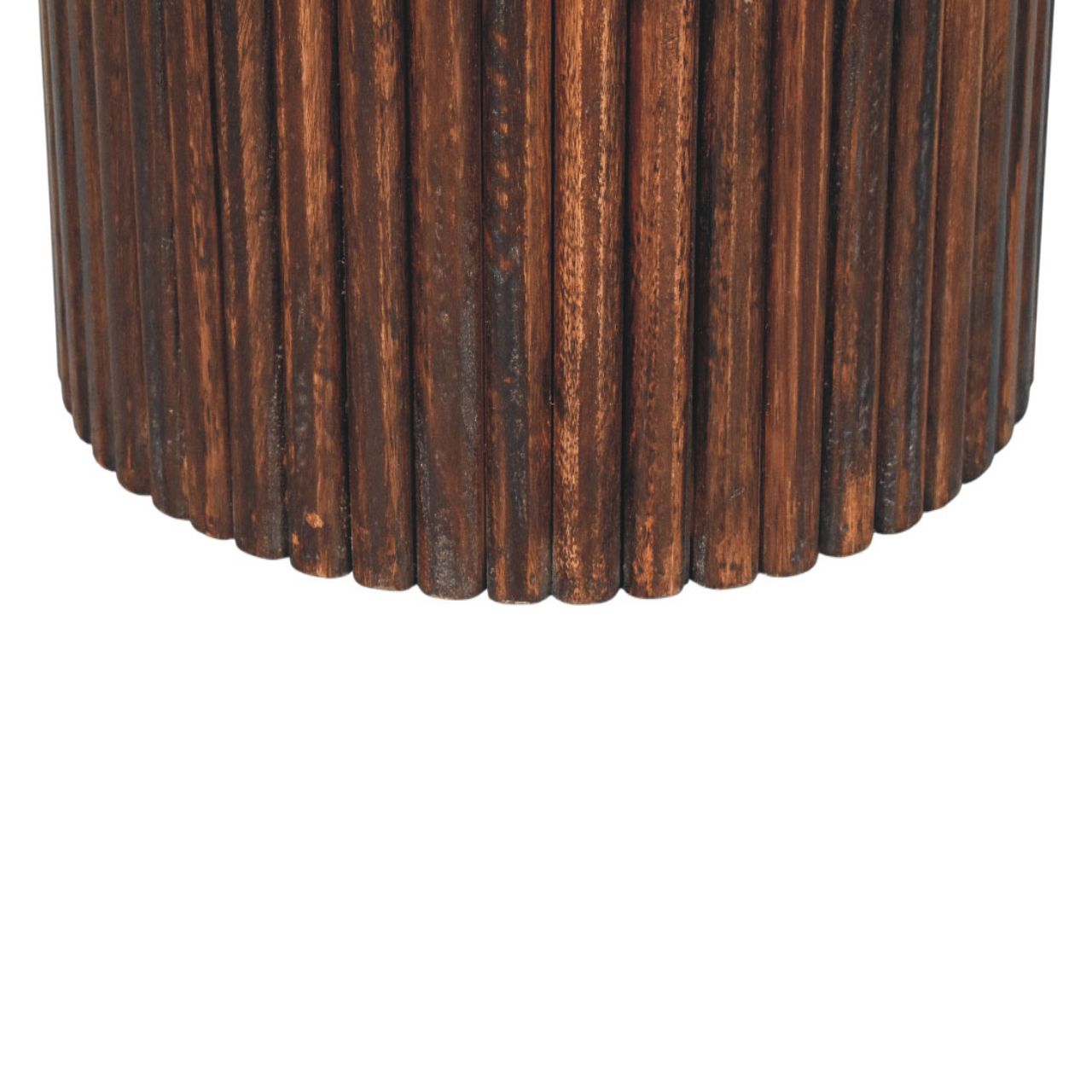 Ribbed Leather Accent Stool