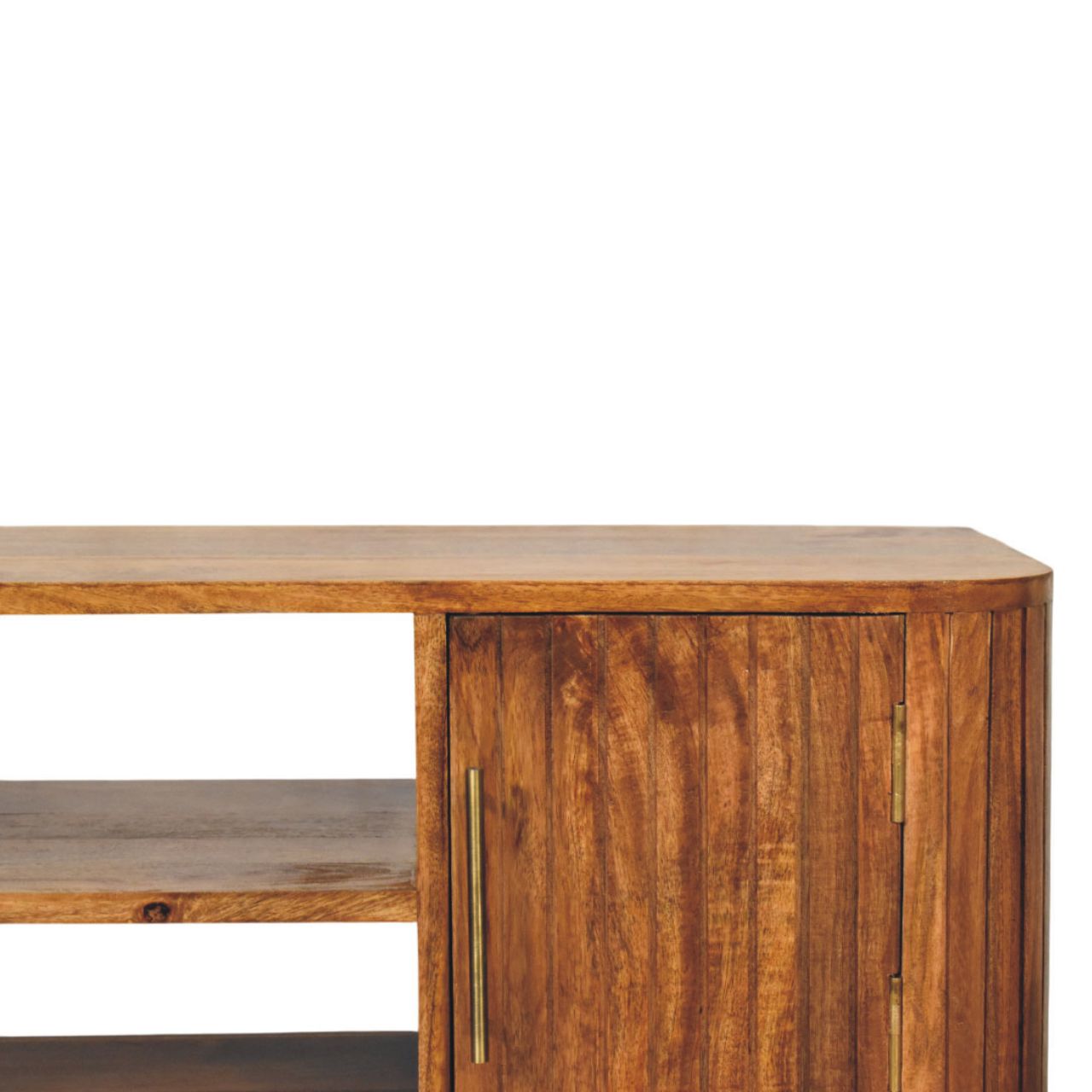 Fluted Media Console with Shelves