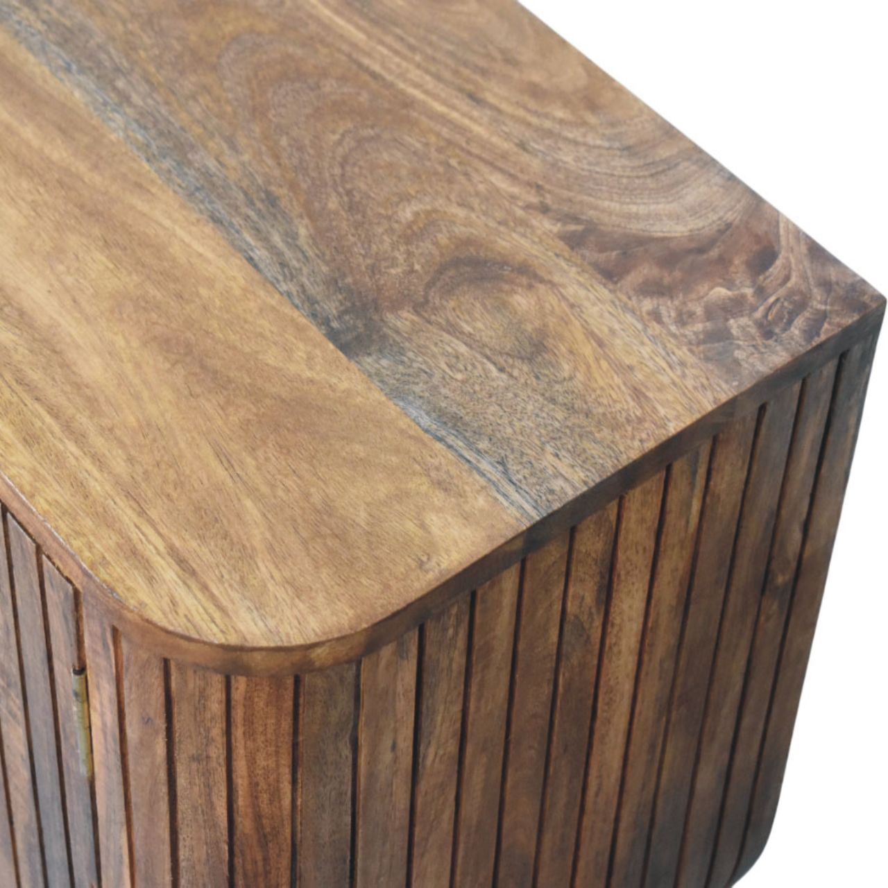 Fluted Media Console with Shelves